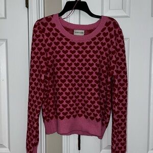 Freshman Pink and Red Heart Sweater